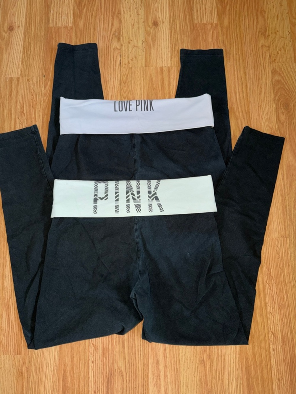 Y2K Victorias Secret Pink Fold Over Waist Yoga Pants Leggings Size Medium